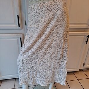 Cato Cotton Cream Lace Maxi Skirt